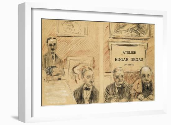 The Auctioneers at the Edgar Degas Studio Sale of December 1918-Paul Cesar Helleu-Framed Giclee Print