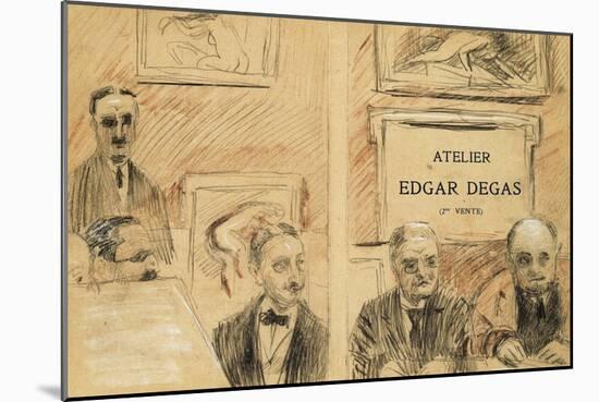 The Auctioneers at the Edgar Degas Studio Sale of December 1918-Paul Cesar Helleu-Mounted Giclee Print