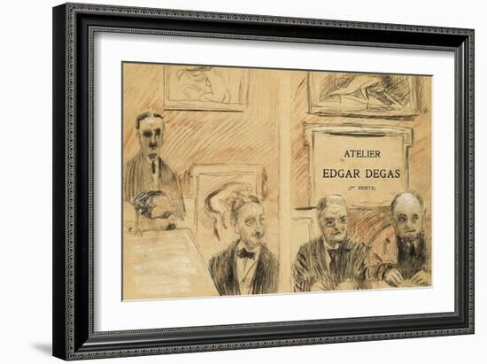 The Auctioneers at the Edgar Degas Studio Sale of December 1918-Paul Cesar Helleu-Framed Giclee Print