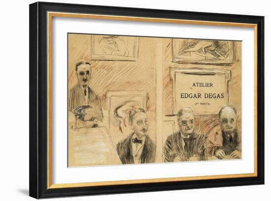 The Auctioneers at the Edgar Degas Studio Sale of December 1918-Paul Cesar Helleu-Framed Giclee Print