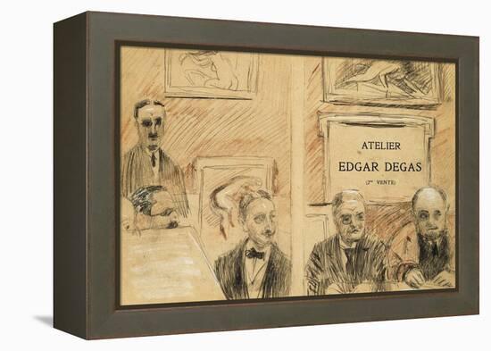 The Auctioneers at the Edgar Degas Studio Sale of December 1918-Paul Cesar Helleu-Framed Premier Image Canvas