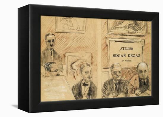 The Auctioneers at the Edgar Degas Studio Sale of December 1918-Paul Cesar Helleu-Framed Premier Image Canvas