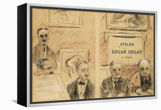 The Auctioneers at the Edgar Degas Studio Sale of December 1918-Paul Cesar Helleu-Framed Premier Image Canvas