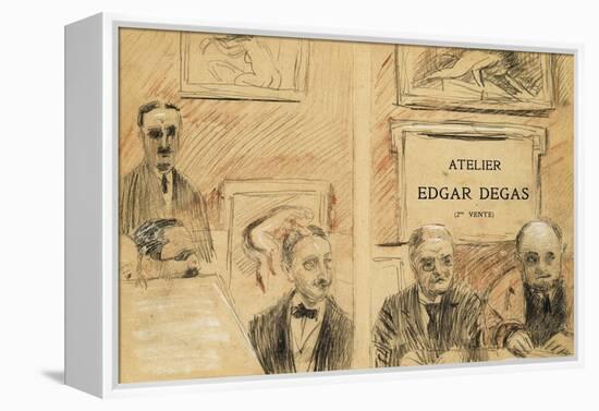 The Auctioneers at the Edgar Degas Studio Sale of December 1918-Paul Cesar Helleu-Framed Premier Image Canvas