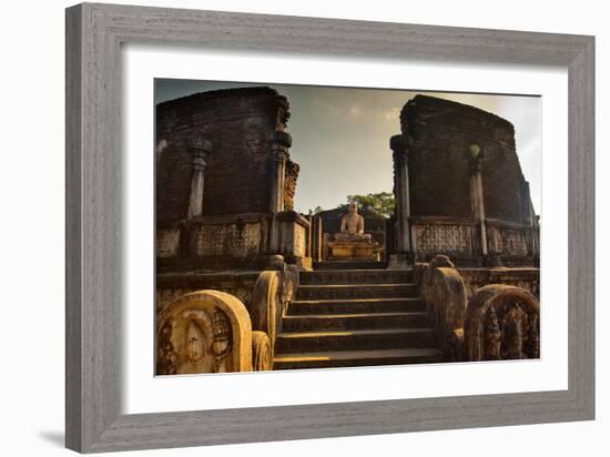 The Audience Hall in the Ancient City in Polonnaruwa-Alex Saberi-Framed Photographic Print