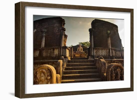 The Audience Hall in the Ancient City in Polonnaruwa-Alex Saberi-Framed Photographic Print