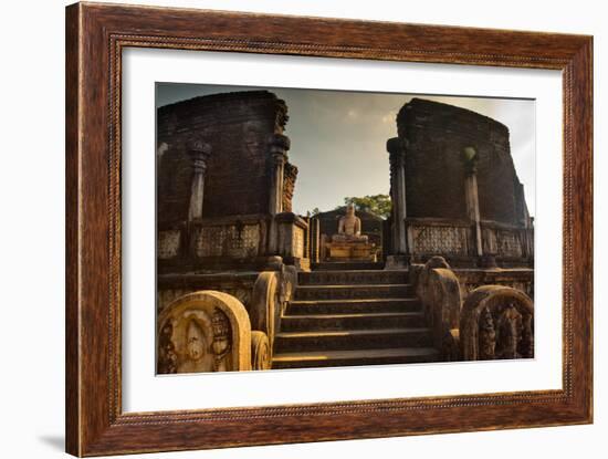 The Audience Hall in the Ancient City in Polonnaruwa-Alex Saberi-Framed Photographic Print