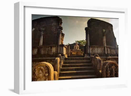 The Audience Hall in the Ancient City in Polonnaruwa-Alex Saberi-Framed Photographic Print