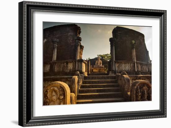 The Audience Hall in the Ancient City in Polonnaruwa-Alex Saberi-Framed Photographic Print