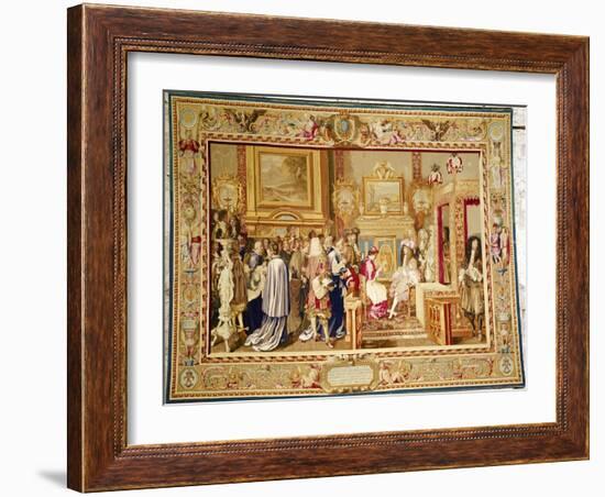 The Audience of Cardinal Chigi with Louis XIV (1638-1715) at Fontainebleau, 29th July 1664-Charles Le Brun-Framed Giclee Print