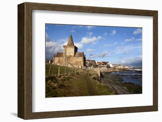 The Auld Kirk from the Fife Coast Path at St. Monans, Fife, Scotland, United Kingdom, Europe-Mark Sunderland-Framed Photographic Print