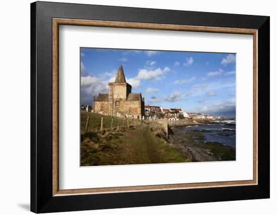 The Auld Kirk from the Fife Coast Path at St. Monans, Fife, Scotland, United Kingdom, Europe-Mark Sunderland-Framed Photographic Print