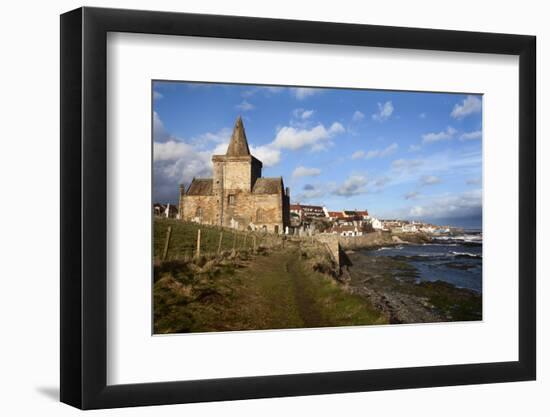 The Auld Kirk from the Fife Coast Path at St. Monans, Fife, Scotland, United Kingdom, Europe-Mark Sunderland-Framed Photographic Print