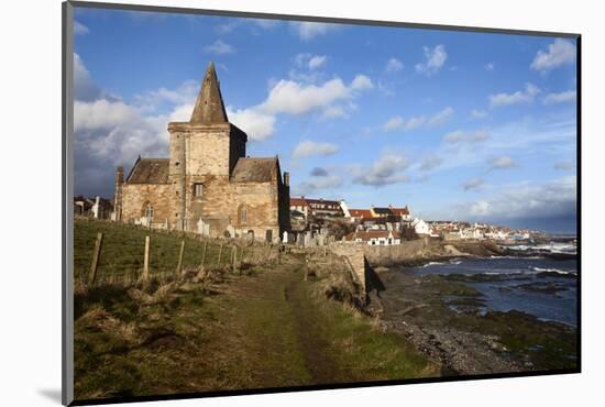 The Auld Kirk from the Fife Coast Path at St. Monans, Fife, Scotland, United Kingdom, Europe-Mark Sunderland-Mounted Photographic Print