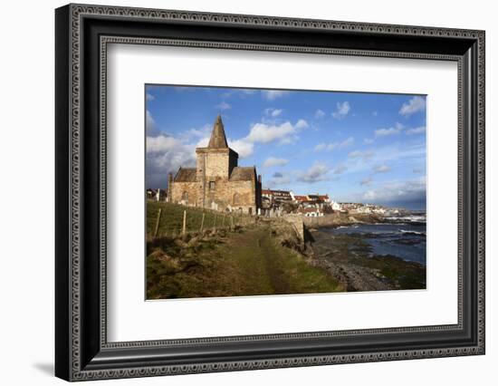 The Auld Kirk from the Fife Coast Path at St. Monans, Fife, Scotland, United Kingdom, Europe-Mark Sunderland-Framed Photographic Print