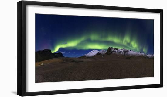 The Aurora Borealis Wraps Around The Mountain In Southern Iceland-Joe Azure-Framed Photographic Print