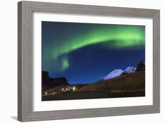 The Aurora Borealis Wraps Around The Mountain In Southern Iceland-Joe Azure-Framed Photographic Print