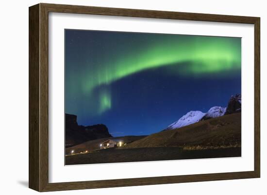 The Aurora Borealis Wraps Around The Mountain In Southern Iceland-Joe Azure-Framed Photographic Print