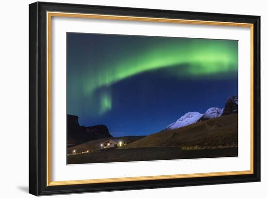 The Aurora Borealis Wraps Around The Mountain In Southern Iceland-Joe Azure-Framed Photographic Print