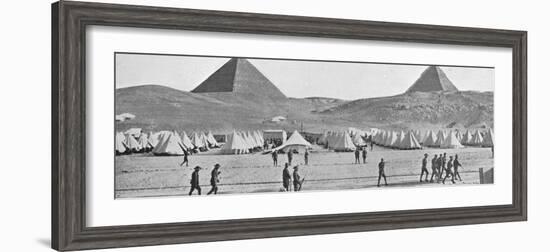 'The Australian troops in Egypt encamped near the Pyramids', 1914-Unknown-Framed Photographic Print