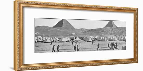 'The Australian troops in Egypt encamped near the Pyramids', 1914-Unknown-Framed Photographic Print