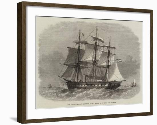 The Austrian Frigate Radetzky, Lately Blown Up at Lissa-Edwin Weedon-Framed Giclee Print