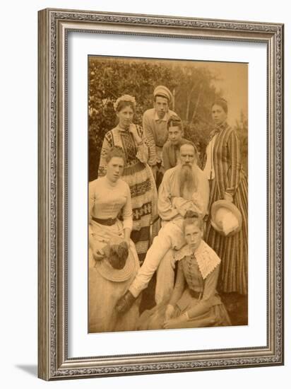 The Author Leo Tolstoy with His Family in Yasnaya Polyana-Count Semyon Semyonovich Abamelek-Lazarev-Framed Giclee Print