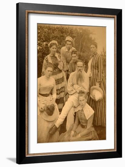 The Author Leo Tolstoy with His Family in Yasnaya Polyana-Count Semyon Semyonovich Abamelek-Lazarev-Framed Giclee Print