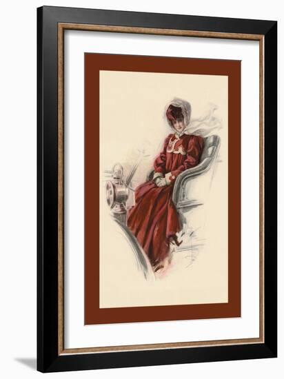 The Automobile Girl-Harrison Fisher-Framed Art Print