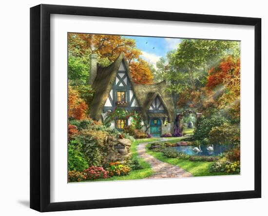 The Autumn Cottage-Dominic Davison-Framed Art Print