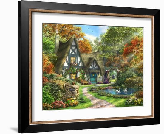 The Autumn Cottage-Dominic Davison-Framed Art Print