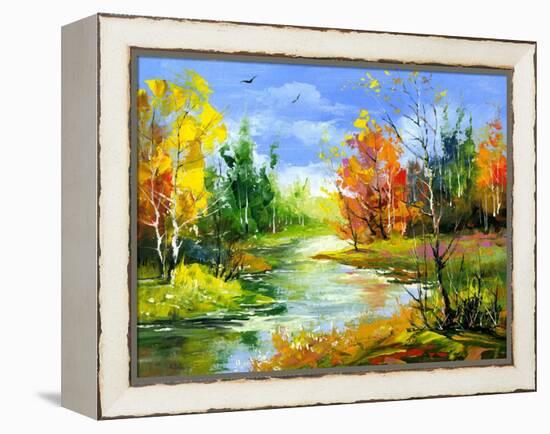 The Autumn Landscape Executed By Oil On A Canvas-balaikin2009-Framed Stretched Canvas