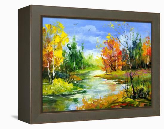 The Autumn Landscape Executed By Oil On A Canvas-balaikin2009-Framed Stretched Canvas