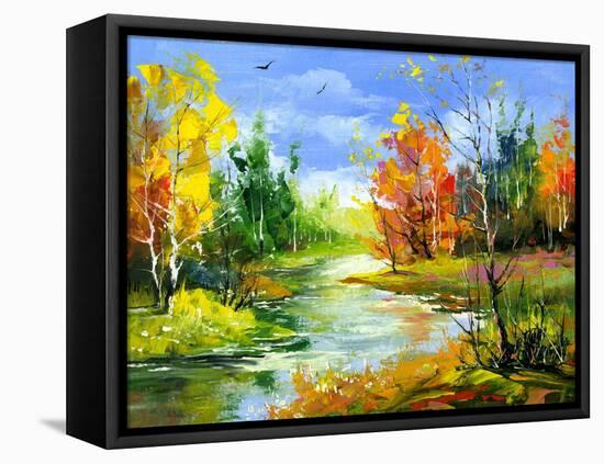 The Autumn Landscape Executed By Oil On A Canvas-balaikin2009-Framed Stretched Canvas