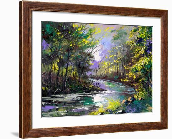 The Autumn Landscape Executed By Oil On A Canvas-balaikin2009-Framed Art Print