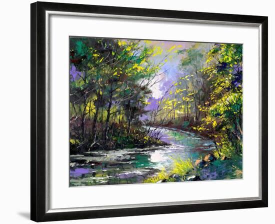 The Autumn Landscape Executed By Oil On A Canvas-balaikin2009-Framed Art Print