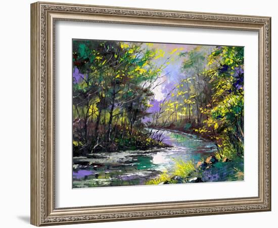 The Autumn Landscape Executed By Oil On A Canvas-balaikin2009-Framed Art Print