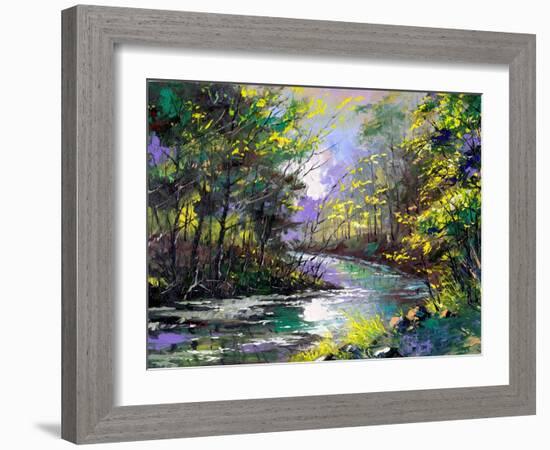 The Autumn Landscape Executed By Oil On A Canvas-balaikin2009-Framed Art Print