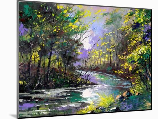 The Autumn Landscape Executed By Oil On A Canvas-balaikin2009-Mounted Art Print