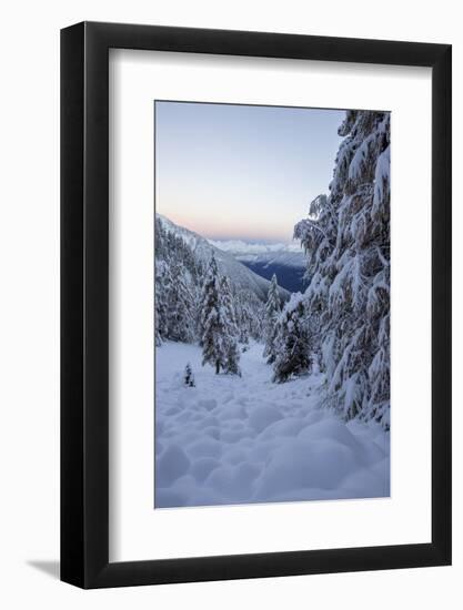 The Autumn Snowy Landscape. Casera Lake, Livrio Valley, Orobie Alps, Valtellina, Lombardy, Italy-Roberto Moiola-Framed Photographic Print