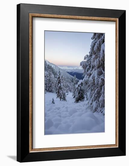 The Autumn Snowy Landscape. Casera Lake, Livrio Valley, Orobie Alps, Valtellina, Lombardy, Italy-Roberto Moiola-Framed Photographic Print