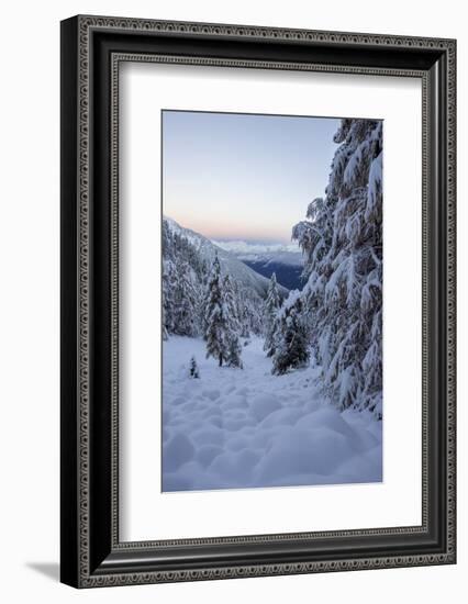 The Autumn Snowy Landscape. Casera Lake, Livrio Valley, Orobie Alps, Valtellina, Lombardy, Italy-Roberto Moiola-Framed Photographic Print