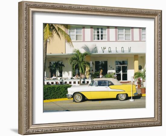 The Avalon Hotel, an Art Deco Hotel on Ocean Drive, South Beach, Miami Beach, Florida, USA-Fraser Hall-Framed Photographic Print