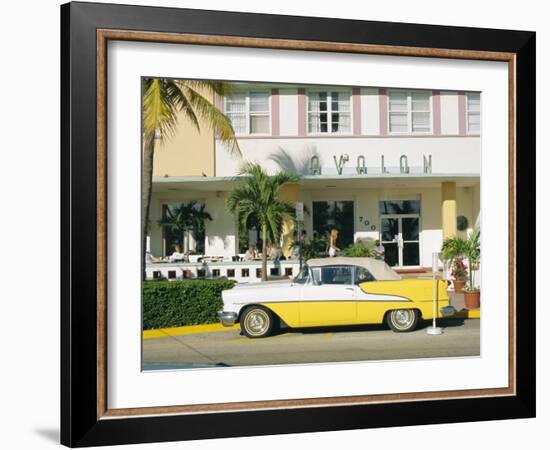 The Avalon Hotel, an Art Deco Hotel on Ocean Drive, South Beach, Miami Beach, Florida, USA-Fraser Hall-Framed Photographic Print