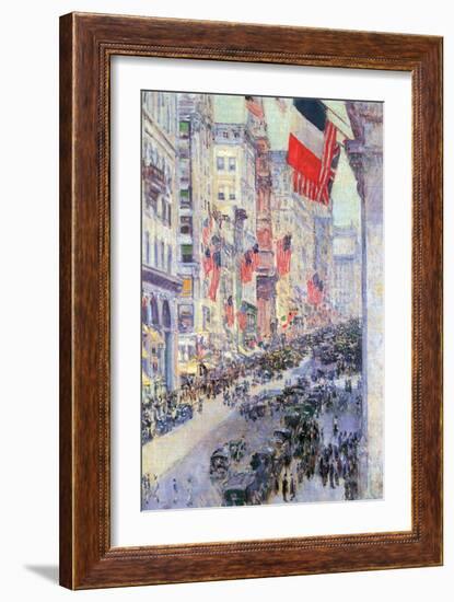 The Avenue Along 34th Street, May 1917-Childe Hassam-Framed Art Print