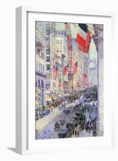 The Avenue Along 34th Street, May 1917-Childe Hassam-Framed Art Print