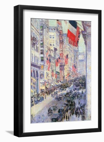 The Avenue Along 34th Street, May 1917-Childe Hassam-Framed Premium Giclee Print