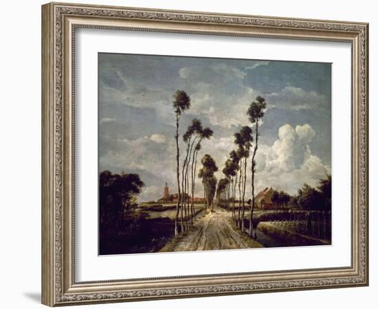 The Avenue At Middelharnis, 1689, Dutch School-Meindert Hobbema-Framed Giclee Print