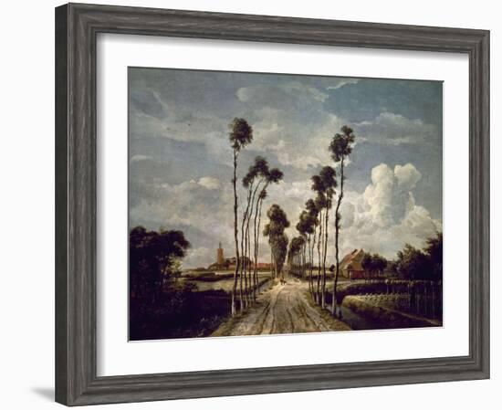 The Avenue At Middelharnis, 1689, Dutch School-Meindert Hobbema-Framed Giclee Print