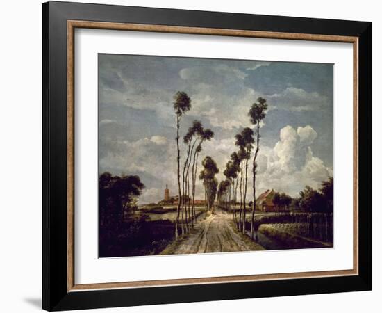 The Avenue At Middelharnis, 1689, Dutch School-Meindert Hobbema-Framed Giclee Print